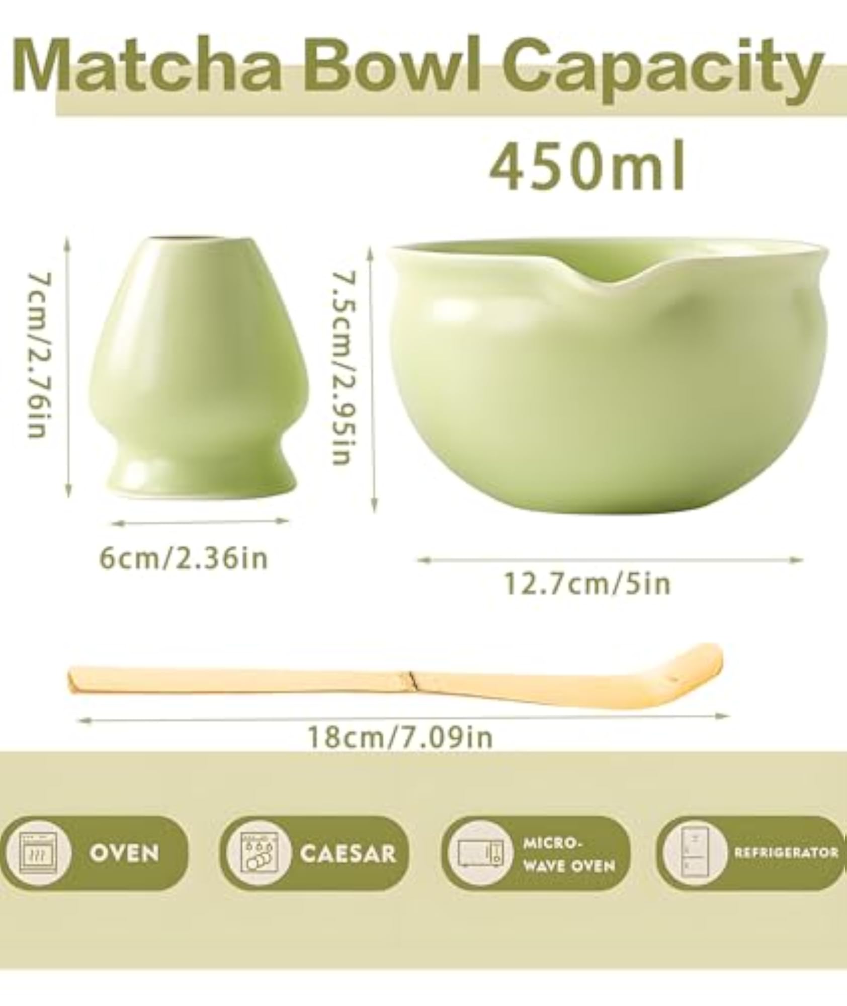 Complete Matcha Tea Set with Bowl and Whisk